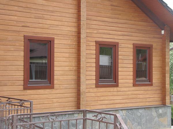 House made of wood, wooden windows, wooden frames 2 