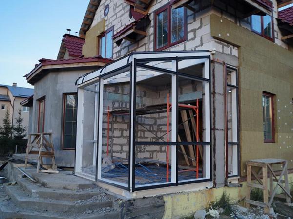 Зимний cад в д.Ходоково. Процесс монтажа.